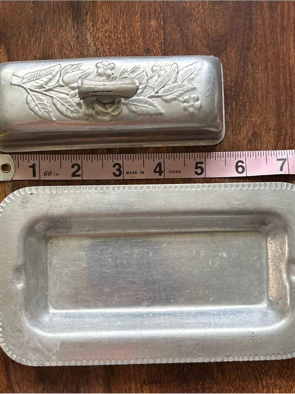 Set of Two! Butter Dish and Serving Plate Mid-Century Modern Aluminum